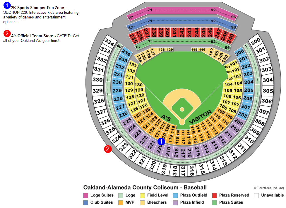 Oakland As Seating Chart