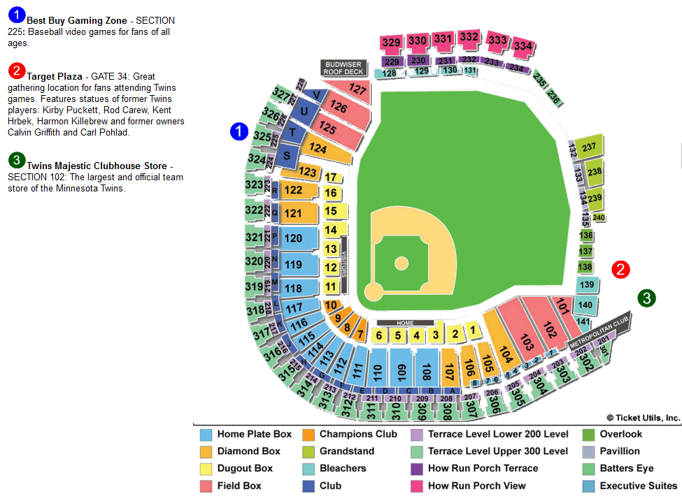 Target Field Seating Chart Interactive