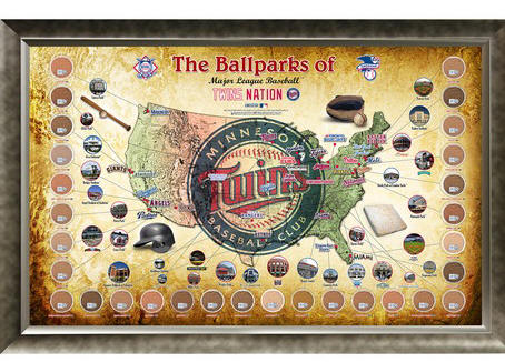 Minnesota Twins Ballpark Map Framed Collage w/Game Used Dirt