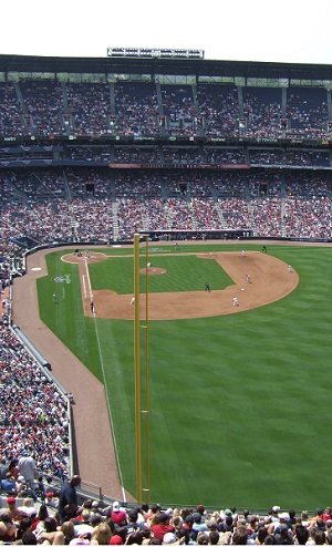 View from behind the right field foul pole