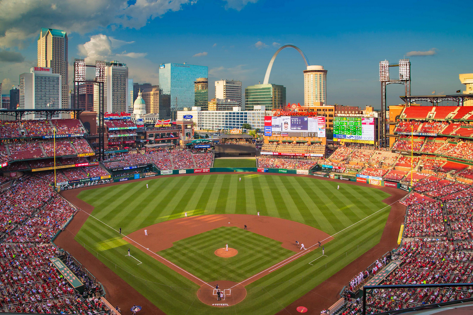 View from the upper deck at Busch Stadium, home of the St. Louis Cardinals