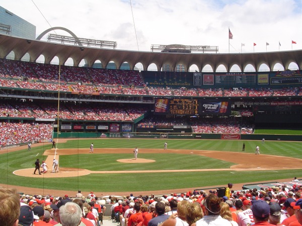 File photo taken on May 2, 2023, shows the St. Louis Cardinals' home  ballpark Busch Stadium in St. Louis, Missouri. (Kyodo)==Kyodo Photo via  Credit: Newscom/Alamy Live News Stock Photo - Alamy