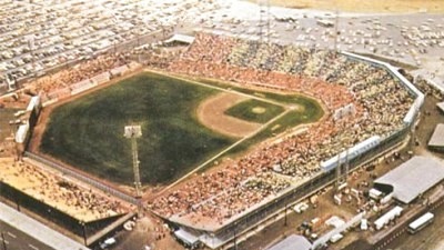 View of scoreboard at Colt Stadium during Houston Colt .45s vs Los News  Photo - Getty Images