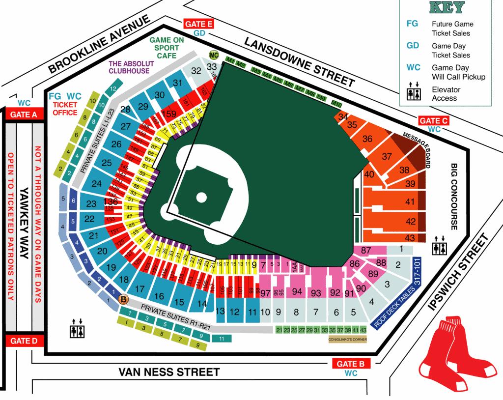 fenway park seating chart