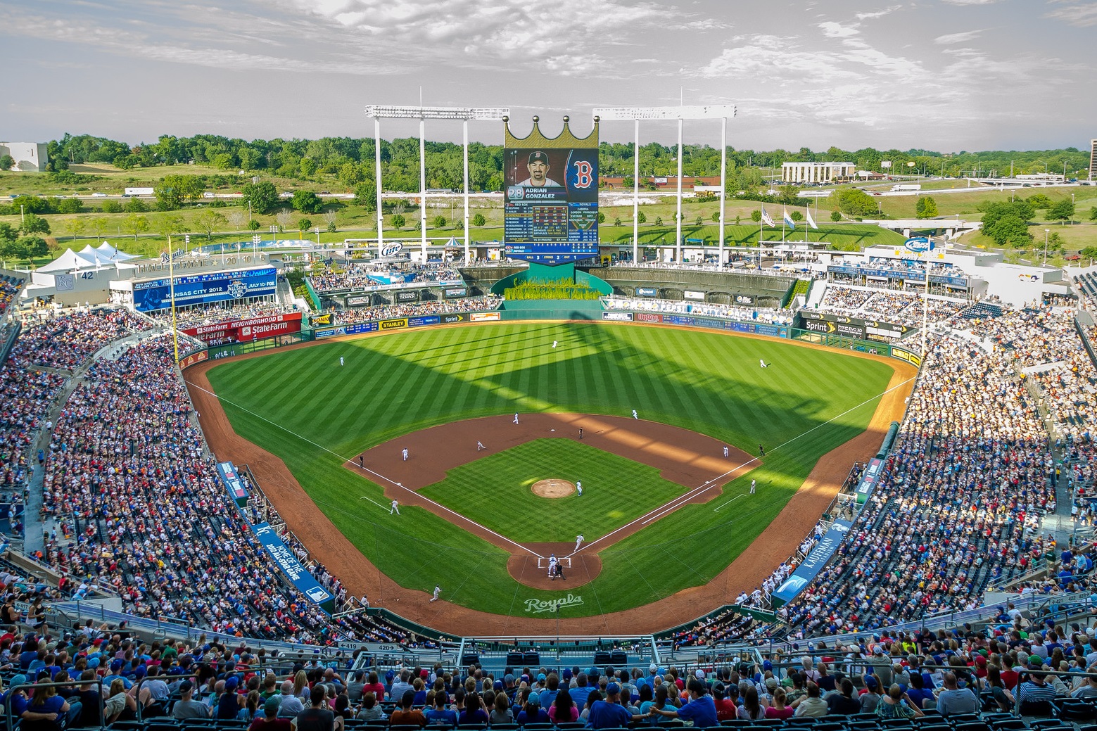 View of Kauffman Stadium, home of the Kansas City Royals