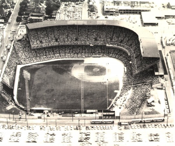 Aerial of Kansas City Municipal Stadium, former home of the Kansas City Athletics