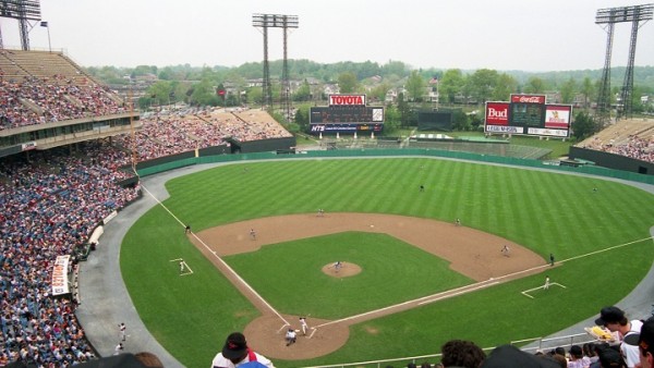 View of Memorial Stadium, former home of the Baltimore Orioles