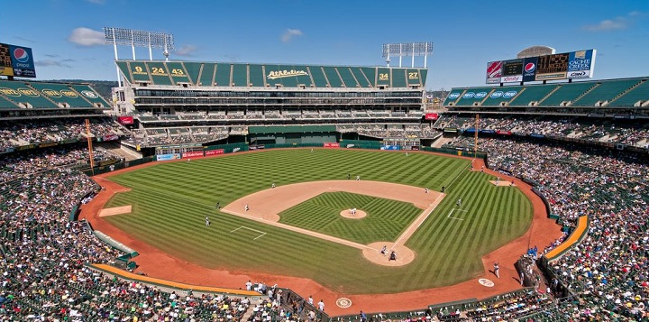 View from the upper deck at O.co Coliseum. Picture: Mark Whitt