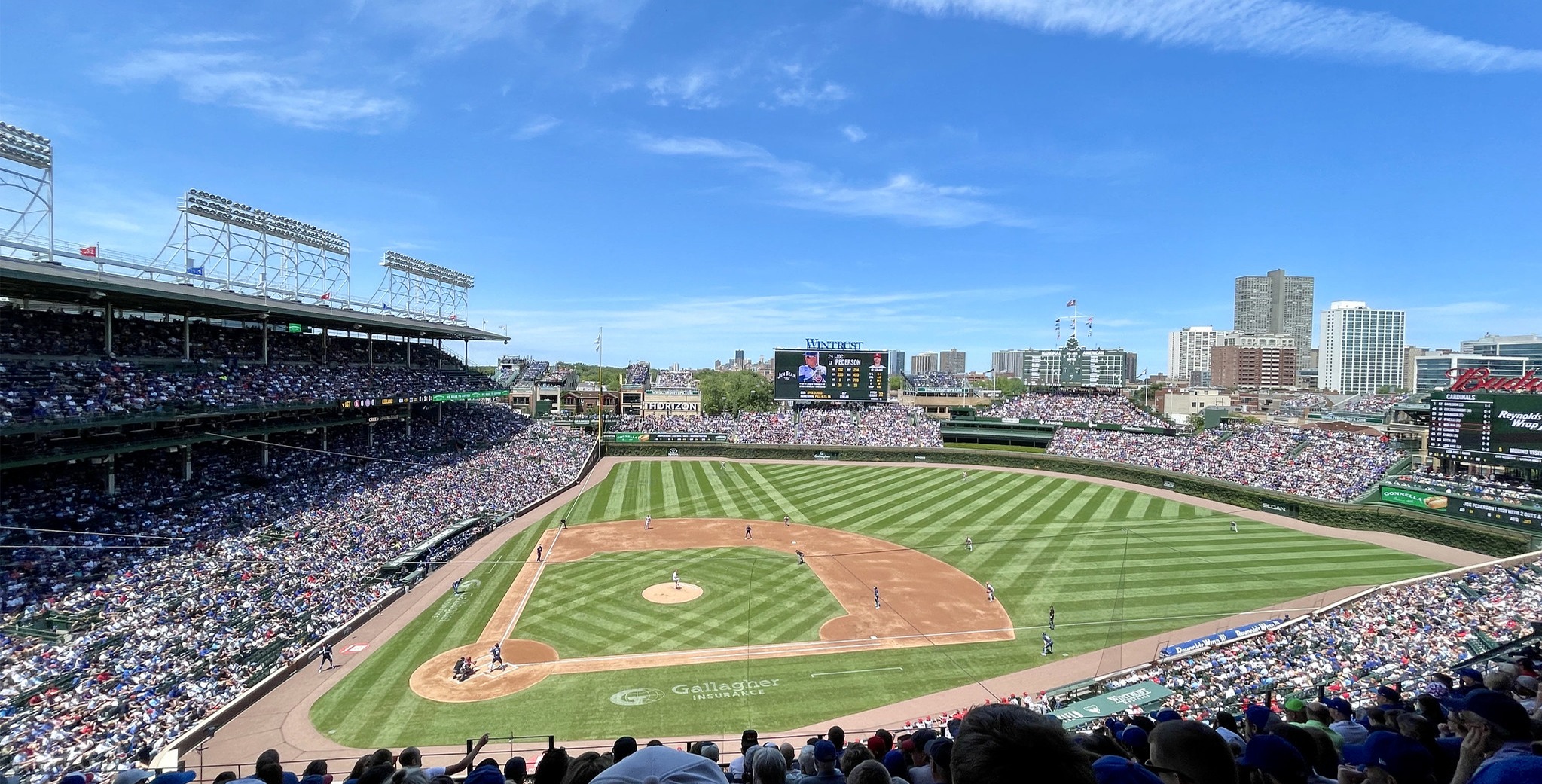 View from the upper deck at Wrigley Field