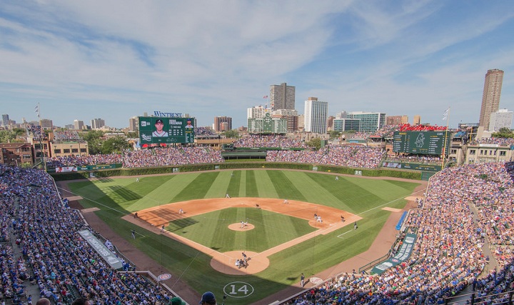 View from the upper deck at Wrigley Field