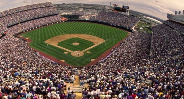 View from the upper deck at Mile High Stadium, former home of the Colorado Rockies