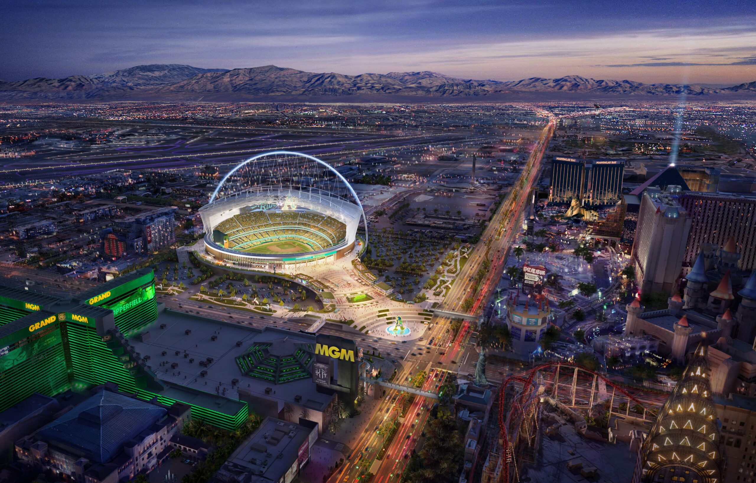 Rendering of the Las Vegas Athletics future ballpark