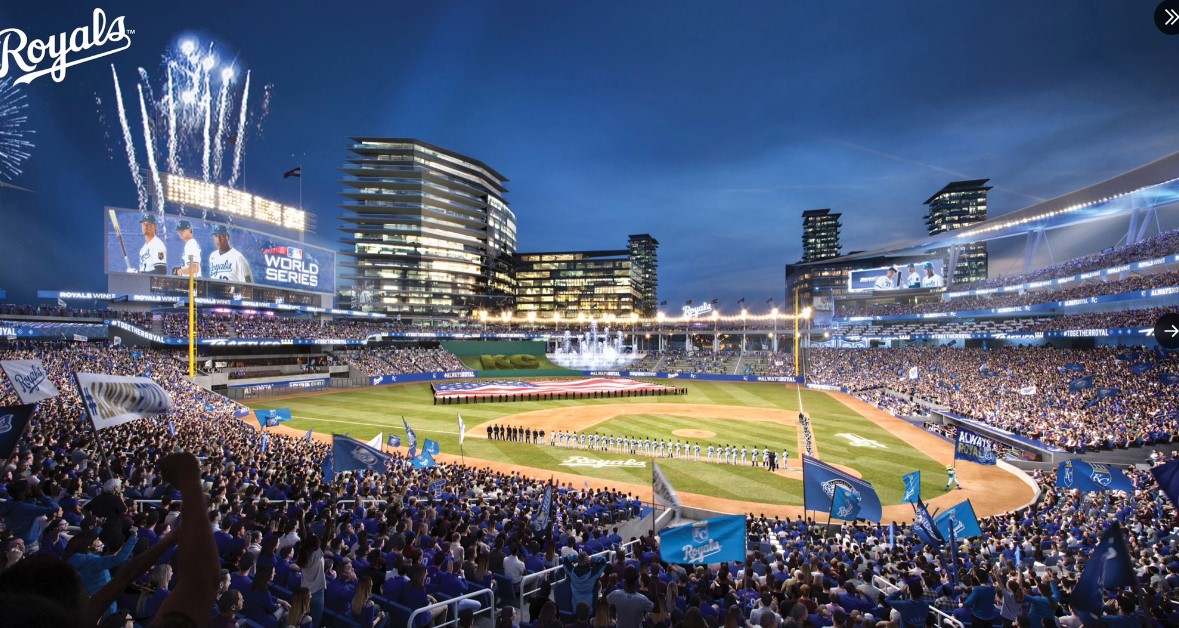 Rendering of Royals new ballpark in downtown Kansas City