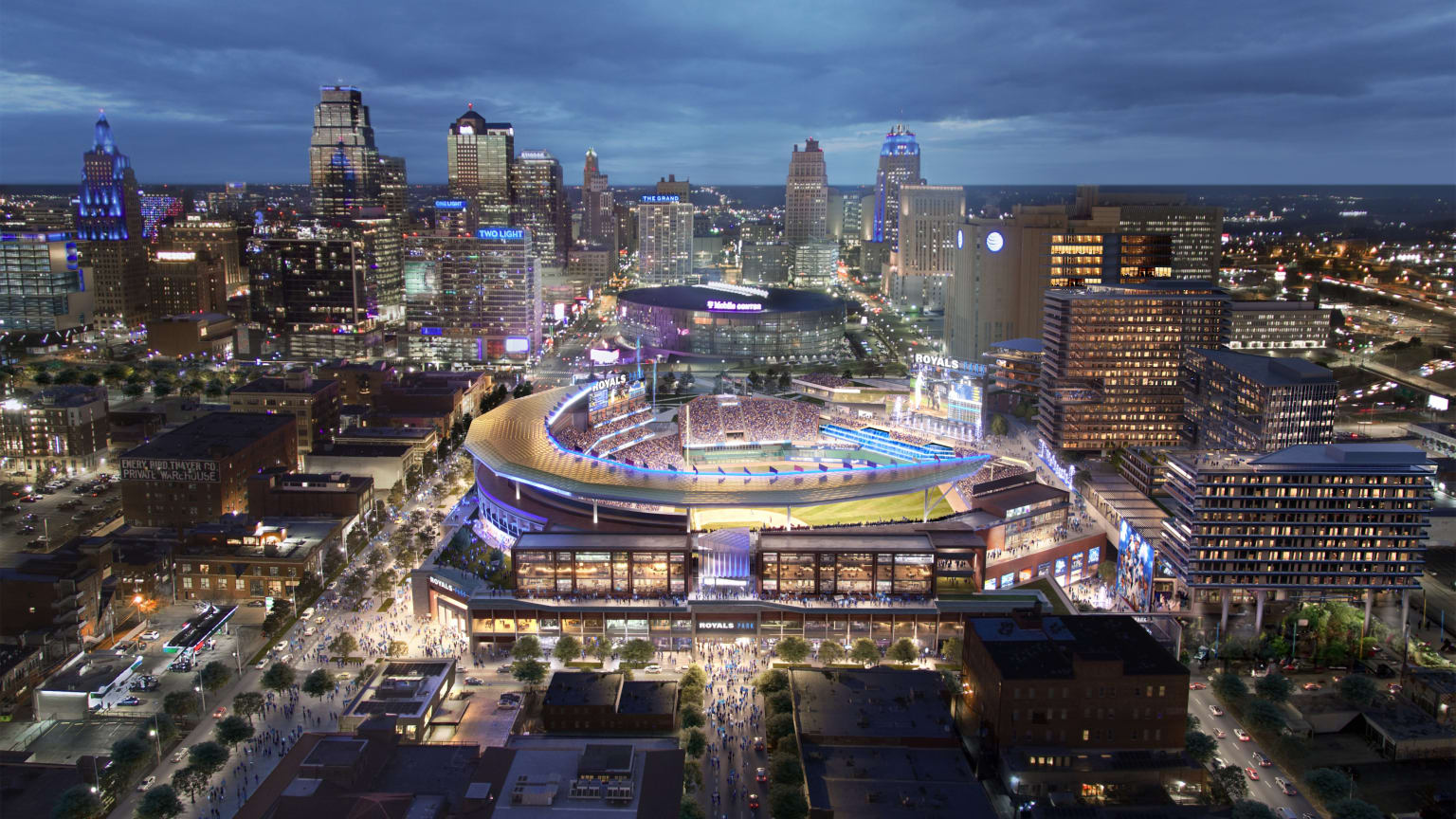 Kansas City Royals new ballpark in downtown Kansas City.