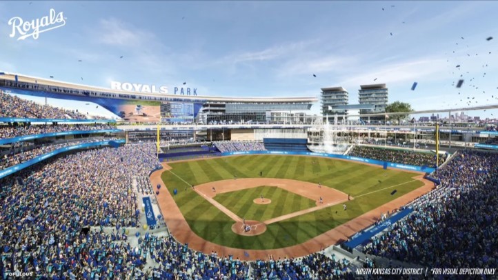 Rendering of Royals new ballpark in north Kansas City