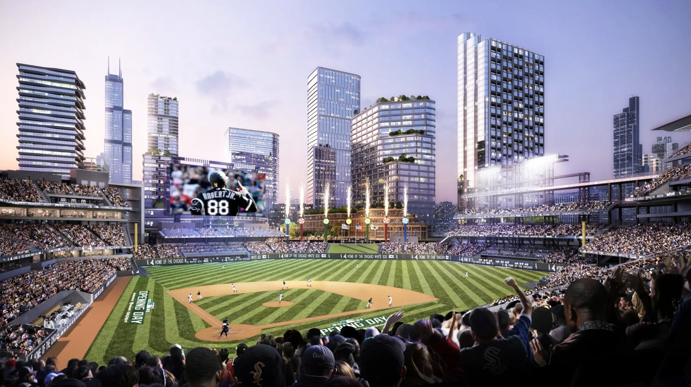 Rendering of a potential Chicago White Sox new ballpark
