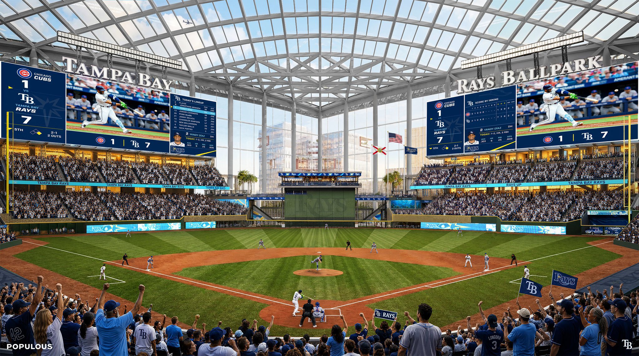 Rendering of the Tampa Bay Rays new ballpark